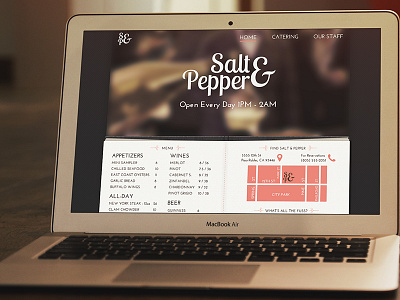 Salt & Pepper Site Progress menu pepper practice restaurant salt skeuomorphic web design