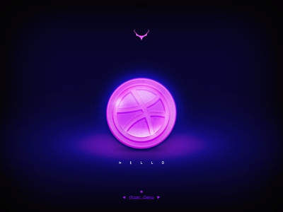 Hello alpercakici blue dribbble first hello logo pink purple shot