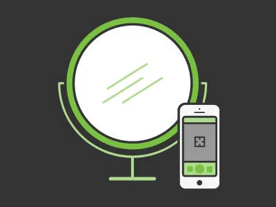 Selfie camera clean flat illustration mirror phone selfie vector