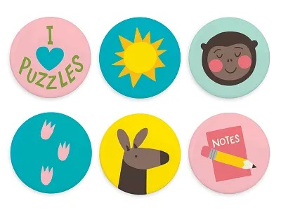 Murilla Gorilla Buttons buttons characters icons illustration promotional
