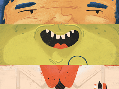 Routine Roullette character expression face happy illustration smile smug tie