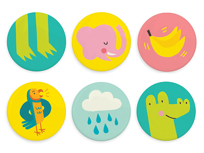 Murilla Gorilla Buttons buttons characters icons illustration promotional