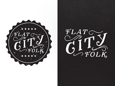 Flat City Folk band logo illustrator logo rough vector