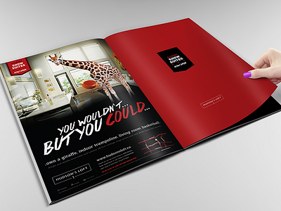 Hudson's Loft ad branding design logo magazine marketing print web