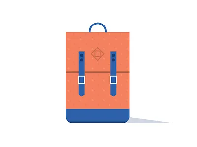 Backpack backpack blue geometric illustration minimal pattern salmon shadow simple vector