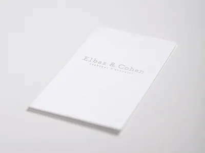 Elbaz & Cohen business card foil stamp simple white