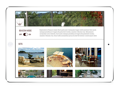 Showroom iPad App Concept - Settings app beacons ios ipad location sales settings showroom