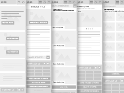 Wireframes rwd ui ux web design wireframes