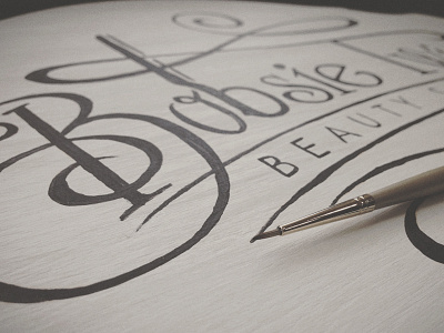 Bobsie Twins Sign In Progress beauty salon bobsie twins branding design hand lettering logo sign typography