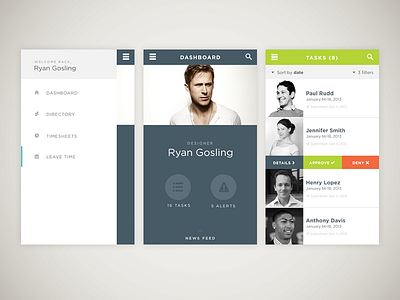 leave requests app app flat hr hrcloud leave requests ryan gosling saas tasks ui