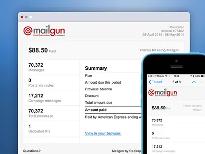 Responsive HTML Invoice Email email invoice mailgun mobile payment receipt responsive
