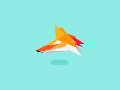 Fox element for a logo flat fox graphic design logo origami patch process