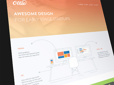 Ollie landing gradient illustration landing page web website