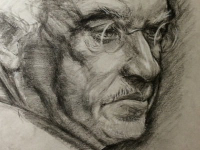 Charcoal study charcoal drawing newsprint portrait sketch