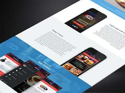 A&W app Landing Page (Free PSD) flat freebie landing page mobile app resturent ui