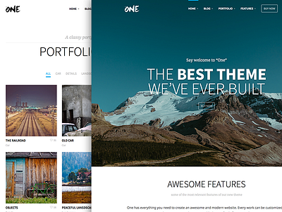 One – the creative multipurpose portfolio & shop theme bbpress flat minimal one page page builder parallax portfolio premium theme themeforest woocommerce wordpress