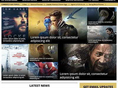 movies collage blog collage film header imdb magazine movie news us webdesign website