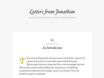 Letters from Jonathan communication email letters newsletter