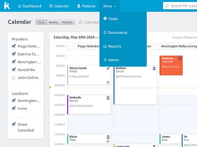 Calendar UI - Blue calendar medical ui
