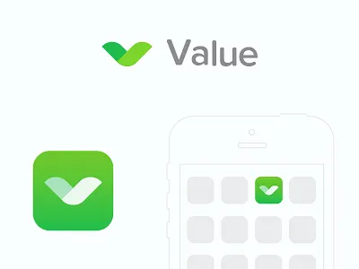 Value App Icon app clean green icon ios7 iphone logo minimal modern ui white