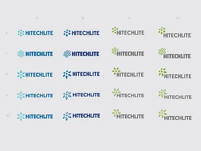 Hitechlite Round 1 branding environment green led lights light logo options tech technology