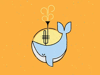 jazz whale blowhole illustration jazz trumpet whale