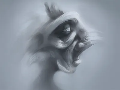 Portrait Study animation brush character concept digital illustration illustration monochrome oil paint painting study