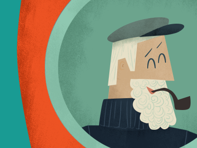 Poster illustration WIP - Sea Captain beard illustration poster sea captain sqiud wip