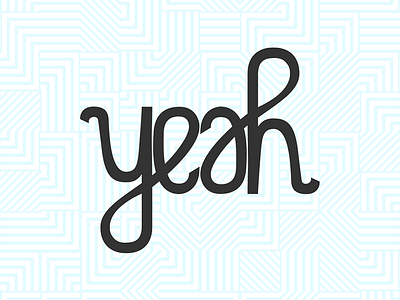 yeah ambigram hand drawn lettering logo design yeah