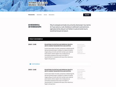 Arctic Futures Symposium: programme design responsive web webdesign