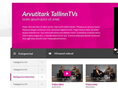 Arvutitark Tv design sidebar thumbnail ui web