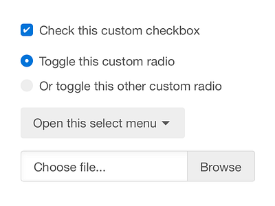Custom form controls blue css gray helvetica neue html white