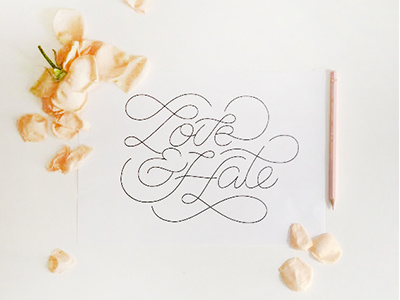 Lovehate hate lettering love type typography wip