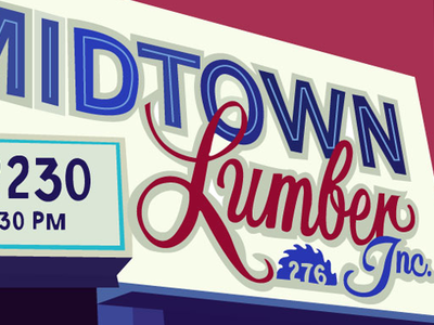 Midtown Lumber Illustration found typography illustration lumber midtown new york city nyc type typography