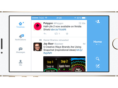 Landscape/horizontal Twitter iphone landscape twitter ui ux