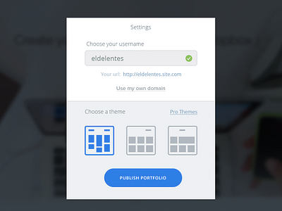 Seettings Form blue form input modal settings simple