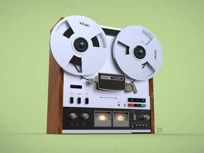 Reel-to-Reel Player 3d illustration keyshot modo photoshop