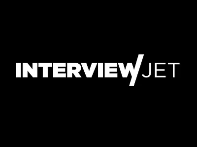 InterviewJet branding clean dark identity lettering logo logotype typography wordmark