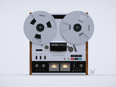 Reel-to-Reel Player 3d illustration keyshot modo ortho photoshop