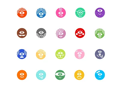 Profile Pics app avatar cat colorful dog dots flat icon identity illustration pig profile