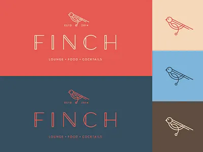Finch Branding bird branding deco logo vintage