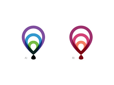 Logo Colors air balloon hot ibeacon location proximity signal