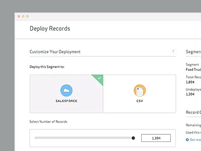 Deployment Page affordance cloud crm csv enterprise radio button