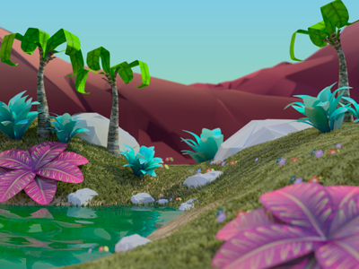 Dino Environment 2 3d cartoon dino environment seph