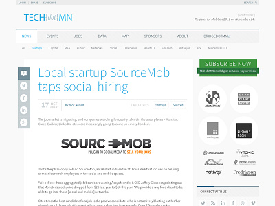 TECH.MN Website articles clean livefront news responsive tech ui website