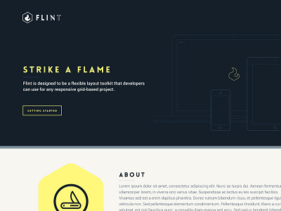 Flint // Logo, Website coding css development framework grid system monospace programming sass scss typography