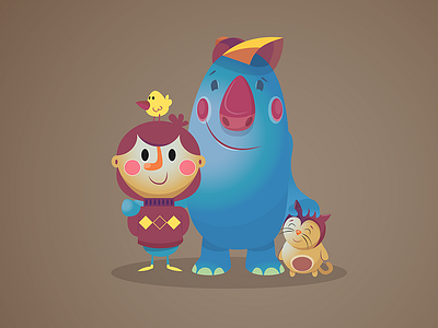 Mostro & Tobias boris hasabike character character design friends illustration monster vector