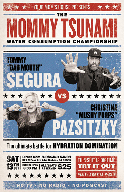 YMH - Mommy Tsunami boxing christina p christina pazsitzky design poster poster design retro tom segura vintage water champ ymh your moms house