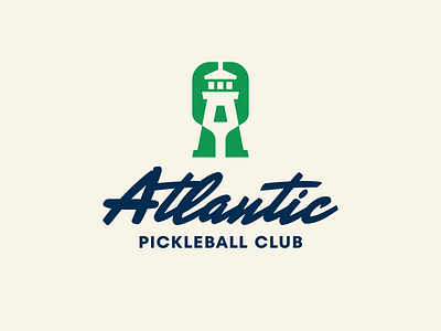 Atlantic Pickleball Club arena atlantic pickleball club ben stafford branding canada design geometric graphic design indoor facility lighthouse logo mark pickle pickleball pickleball club prince edward island sport stratford