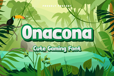 Onacona – Cute Gaming Font branding cartoon children cute design display font font funny gaming kids book movie playful poster youtube